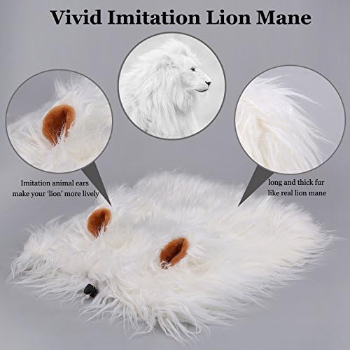 Onmygogo Lion Mane Wig for Dogs with Ears, Funny Pet Costumes for Halloween Christmas - Image 3