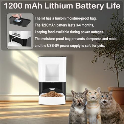 14L Large Automatic Dog Feeder for Large Breeds, Timed Pet Food Dispenser with Lock Lid, Voice Recording, Dual Power, Moisture-Proof Storage