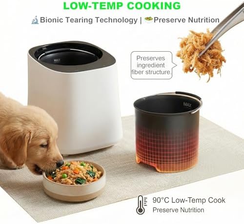 COZIWOW Pet Food Maker & Processor, One-Touch Jerky/Wet/Dry Food/Paste Cooker with 25-Min Fast Mode, Large Capacity & Quick Dry Cleaning, Ideal for Busy Pet Parents & Multi-Pet Families