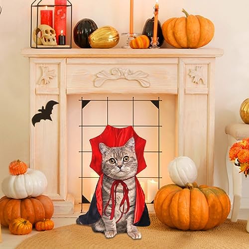 Halloween Cat Costume Vampire Cape for Small Medium Dogs Cats Witch Cloak - Image 4