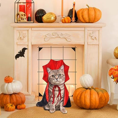 Halloween Cat Costume Vampire Cape for Small Medium Dogs Cats Witch Cloak - Image 4