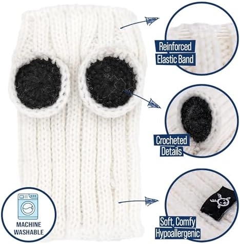 Zoo Snoods Panda Costume - Warm Knit Dog Snood Wrap for Pets, Neck Ear Cover Protection, Halloween Winter (Medium) - Image 3