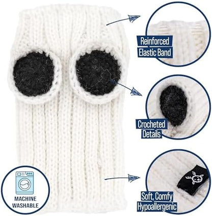 Zoo Snoods Panda Costume - Warm Knit Dog Snood Wrap for Pets, Neck Ear Cover Protection, Halloween Winter (Medium) - Image 3