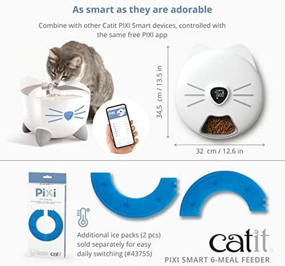 Catit PIXI Smart 6-Meal Feeder, White