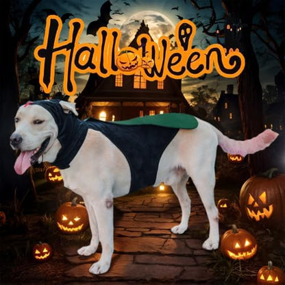 Dog Halloween Vampire Devil Cloak Cape, Red Black Classic Pet Costume for Small Medium Large Dogs, Holiday Cosplay Special Events (Mosquito-Green, B4) - Image 3