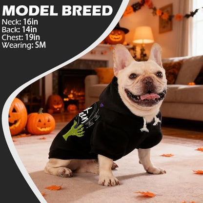 EXPAWLORER Dog Hoodies for Small Medium Large Dogs,Halloween Theme Black S - Image 7