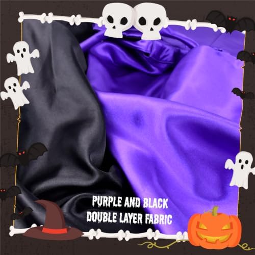 2 Pcs Dog Halloween Costume Set Cat Witch Vampire Cape Devil Horns Hat Holiday Clothes for Cat Puppy Halloween Party Pet Outfits (Purple) L - Image 7