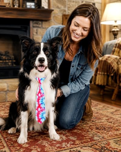 PET SHOW 10 Pack Tie Dye Dog Ties Neckties XL for Extra Large Dogs - Image 5
