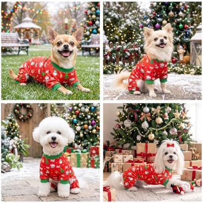 Dog Christmas Pajamas for Small Medium Dog Christmas Pjs Dog Onesie Cute Soft Breathable Puppy Pet Stretchy Dogs Recovery Suit for Boy Girl-M - Image 7