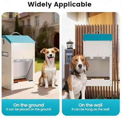Automatic Dog Feeder Large Breed, Galvanized Dog Dry Food Dispenser