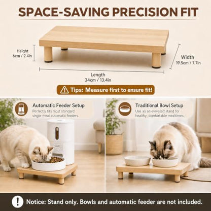 Elevated Cat Food Stand for Automatic Feeder, 2.4" Raised Cat Bowl Stand