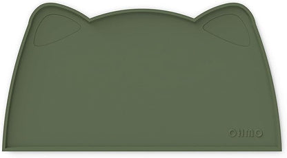 OHMO - Cat Food Mat, Silicone Pet Feeding Mat for Floor Non-Skid Waterproof Dog Water Bowl Tray, Easy to Clean Pet Placemat