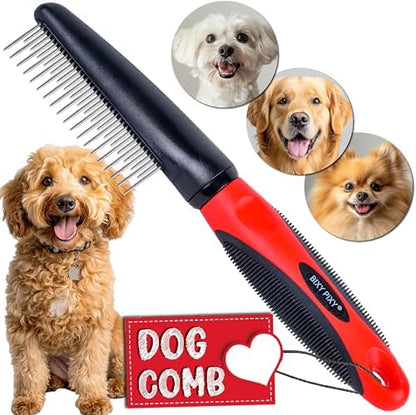 Poodle Comb with Rotating Teeth - 5-in-1 Dog Dematting Tool - Used for Small Size Breeds and Puppies - Cat Comb for Shedding and Deshedding by BixyPixy