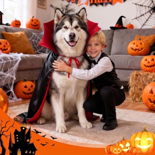 OLANRUN Dog Halloween Costumes, Dog Vampire Devil Cape Costume, Funny Pet Vampire Cloak Cosplay Party Dress-Up, Halloween Costumes for XL Dogs (X-Large) - Image 5