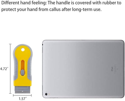 Razor Blade Scrape with 15pcs Extra Blades, Scraper Tool, Razor Blade Retractable, Paint Stripping Tool, Cleaning Tool for Removing Labels, Stickers, Decals, Paint from Glass and Stovetop-WEGAZ