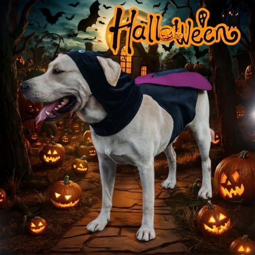 Dog Halloween Vampire Devil Cloak Cape, Red Black Classic Pet Costume for Small Medium Large Dogs, Holiday Cosplay Special Events (Mosquito-Purple, B4) - Image 4