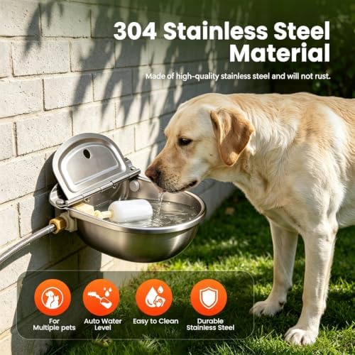 Automatic Dog Water Bowl Dispenser 304 Stainless Steel Dog Waterer