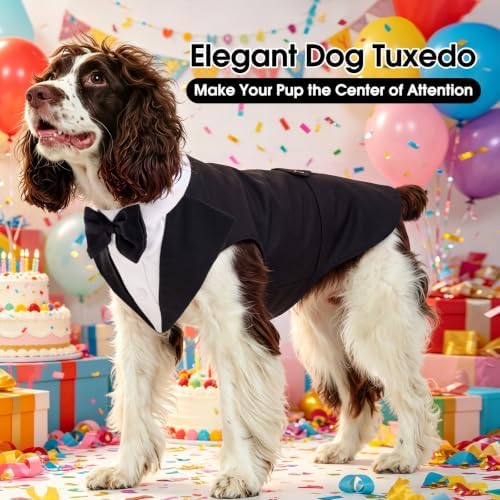 Kuoser Dog Tuxedo, Dog Suit and Bandana Set, Dogs Costume with D-Ring - Image 6