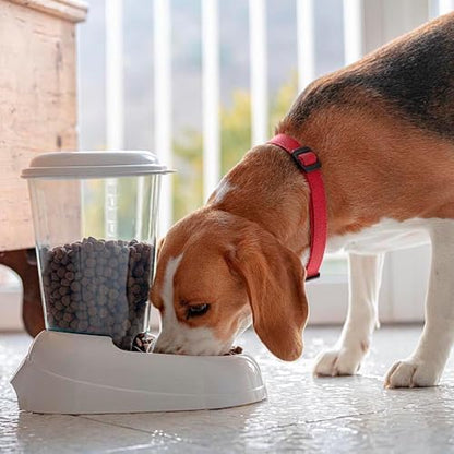 Ferplast Dry Food Dispenser for Dogs and Cats 3 Liter Zenith Practical pet Feeder Food Dispenser Biscuits for Animals, Transparent Tank with lid, Non-Slip Bottom, 20,2 x 29,2 x h 28,8 cm Blue