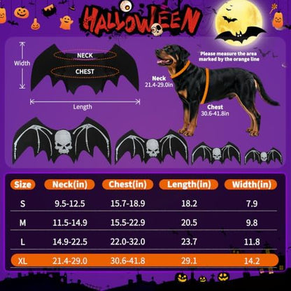 Halloween Dog bat Wing Costumes XL，pet Costumes for Halloween Party - Image 2