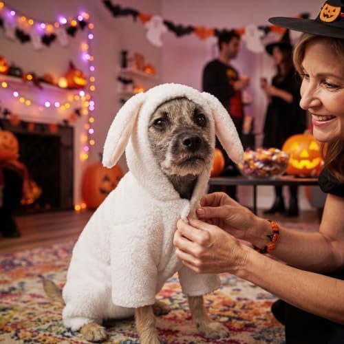 Gilprop Sheep Costume for Dogs, Halloween Lamb Pet Fun Costume, M - Image 5
