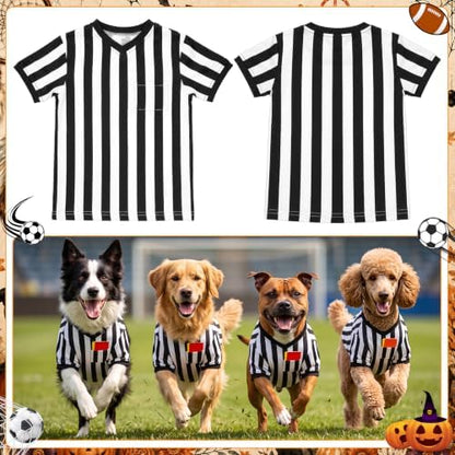Halloween Large Dog Referee Costume Set with Shirt Cap Whistle Cards, XL - Image 3
