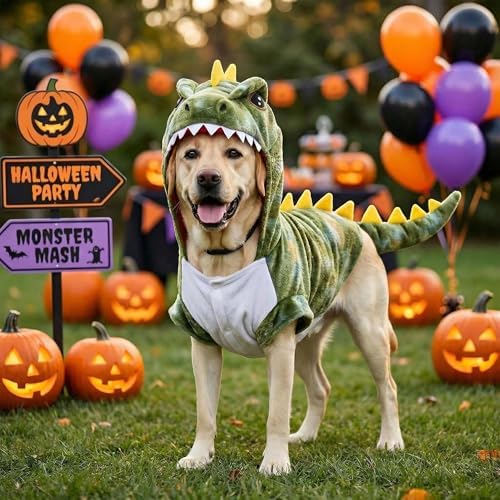 Halloween Large Dog Dinosaur Costume T-Rex Dino Outfit,8XL - Image 3