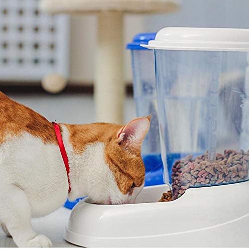 Ferplast Dry Food Dispenser for Dogs and Cats 3 Liter Zenith Practical pet Feeder Food Dispenser Biscuits for Animals, Transparent Tank with lid, Non-Slip Bottom, 20,2 x 29,2 x h 28,8 cm White