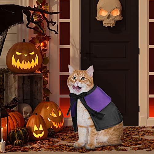 Syhood 3 Pcs Halloween Cat Dog Costume Set,Pet Bat Vampire Cloak,S,Cool - Image 6