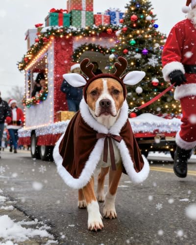 CuteBone Christmas Dog Costumes for Small, Medium, Large Dogs – Reindeer Pet Cosplay Outfits | Cute Puppy Costume for Holiday Party, Dress-Up, Photo Shoots GBZ06XXL - Image 4