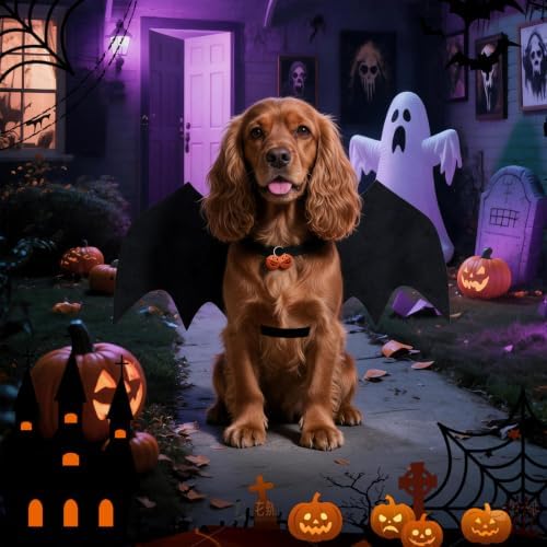 Dog Halloween Bat Wings Costume M，Pet Halloween Cosplay Apparel Medium - Image 7