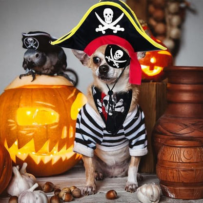 6pcs Dog Pirate Costume Pirate Hat Dog Halloween Cosplay Dress up - Image 5