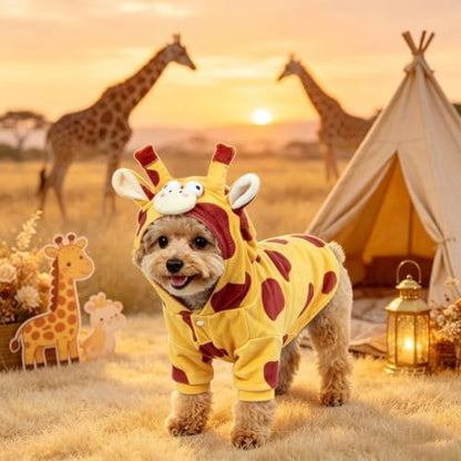 DELIFUR Dog Giraffe Costume for Halloween, Yellow, Medium - Image 5