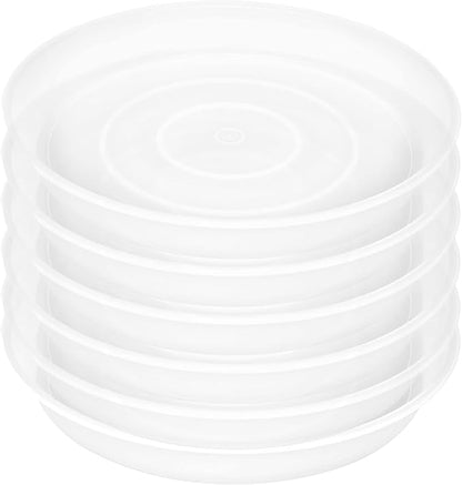 4 Pack of 14 inch Plant Saucers Bird Bath Bow Round, Plastic Plant Saucer Tray for Pots, White Planters for Indoor Plants, Plant Trays for Planter 12-15" (14", Clear)