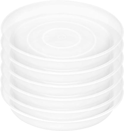6 Pack of 10 inch Plant Saucer Clear, Heavy Duty Plastic Plant Saucer 10 inch, Durable Plant Tray for Pots, Flower Plant Saucers for Indoors, Plant Trays for Planter 8"/9"/10" (10", Clear)