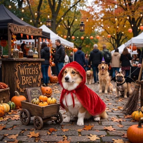 Haysandy Red Riding Hood Costume for Dog Pet Red Hooded Velvet Cloak, M - Image 3