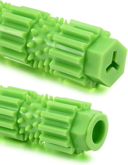 oAtm0eBcl Pet Dog Chew Toy, TPR Rubber Stick Puppy Chewy Toy for Aggressive Chewer, Teeth Cleaning & Slowing Feeding Toy for Dogs Green L
