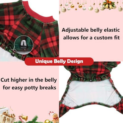 CuteBone Small Dogs Outfit Soft Puppy Onesies Pjs Christmas Dog Pajamas Pet Coat Cat Apparel Comfy Doggie Jumpsuit Bodysuit for All Seasons P357XS - Image 4