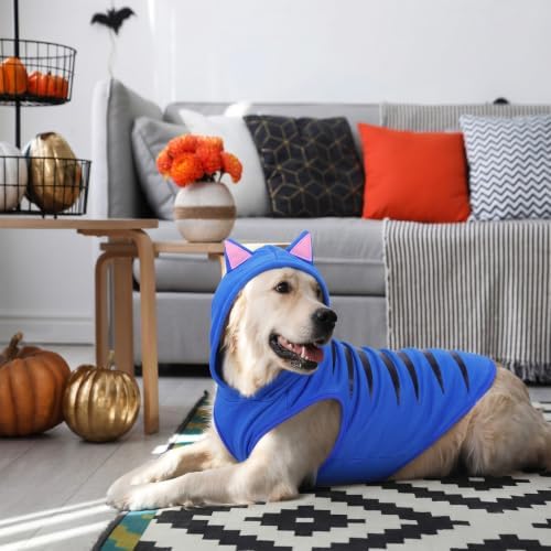 Halloween Tiger Costume for Dogs Blue Stripes Outfit, XXL - Image 5