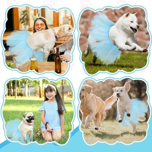 Dog Tutu for Dogs Tulle Skirt Pet Costume, Blue - Image 6