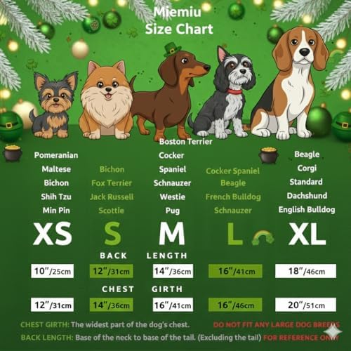 St. Patrick Day Dog Dress Holiday Irish Lucky Clover Dress Outfits Skirt for Small Boys and Girls Puppies Pets Doggie - Image 3