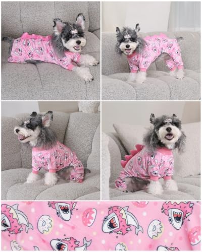 CuteBone Dinosaur Costume Dog Pajamas, Stretchy Spandex Crystal Velvet Sleepwear Coat for Small Dogs, Soft & Warm Pet Outfit Clothes for Cold Weather, Cozy Pullover Design COSP09L - Image 6