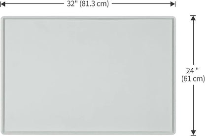 Dog Food Mat,Silicone Waterproof Food Tray,Non Slip Pet Bowl Mats Placemat,1" Raised Edge,Suitable for Most Small and Medium Sized Pets,32" x 24"