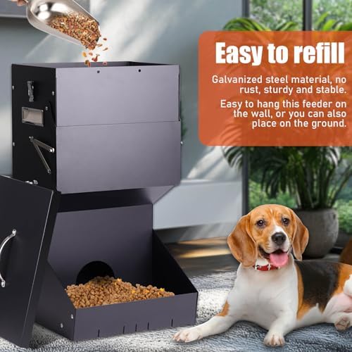 Outdoor Automatic Dog Feeder Large Breed 25 lbs Gravity Dog Feeder