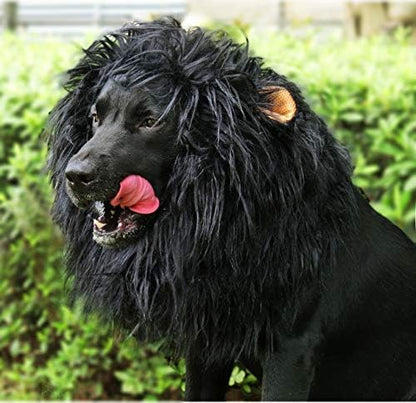 Onmygogo Lion Mane Wig for Dogs with Ears, Funny Pet Costumes for Halloween Christmas - Image 2