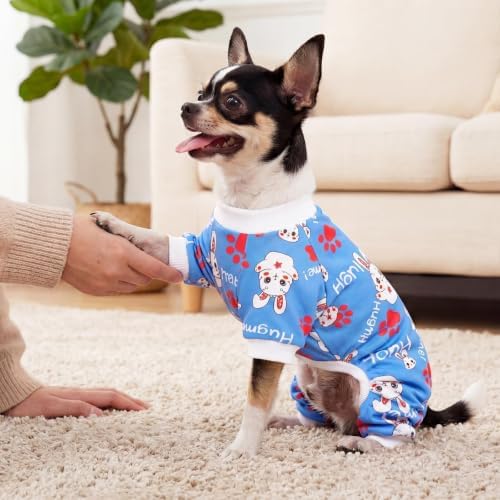 XPUDAC 4 Pieces Dog Pajamas for Small Dogs Pjs Clothes Puppy Onesies Outfits for Doggie Christmas Shirts Sleeper for Pet Cats Jammies-XXS - Image 6