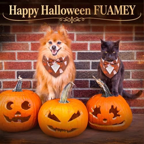 FUAMEY Dog Tuxedo, Funny Halloween Bandana with Bow Tie Large Dog Costume - Image 3