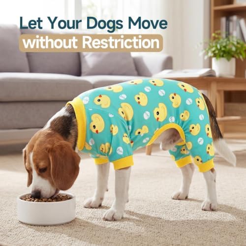 XPUDAC 4 Pieces Dog Pajamas for Small Dogs Pjs Clothes Puppy Onesies for Doggie Duck Shirts Sleeper for Pet Cats Jammies-XXL - Image 2