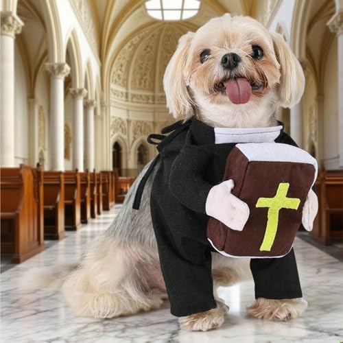 Cat Puppy Costume Priest Nun Outfit (Priest with Bible,Large) by Unknown