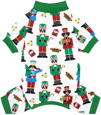 XPUDAC Christmas Dog Pajamas Comfy Dog Clothes for Small Medium Dogs Girl Boy Holiday Pet Outfit Winter Puppy Jumpsuits Pet Pjs Apparel, XS by XPUDAC